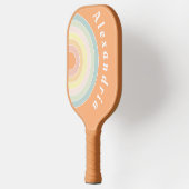 Personalisierte Retro-Regenbogenpastel Pickleball Schläger (Links)