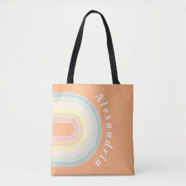 Personalisierte Retro-Regenbogenpastel Tasche