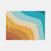 Personalisierte Retro-Regenbogenwellen Fleecedecke (Vorderseite (Horizontal))