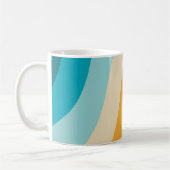 Personalisierte Retro-Regenbogenwellen Kaffeetasse (Links)