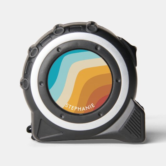 Personalisierte Retro-Regenbogenwellen Maßband (Vorderseite)