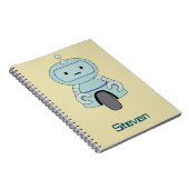 Personalisierte Retro-Roboter-Illustration Notizblock (Rechte Seite)
