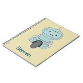 Personalisierte Retro-Roboter-Illustration Notizblock (Linke Seite)