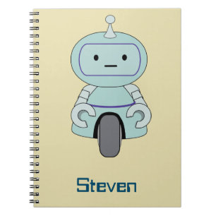 Personalisierte Retro-Roboter-Illustration Notizblock