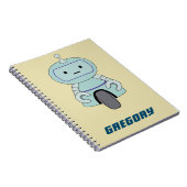 Personalisierte Retro-Roboter-Illustration Notizblock (Rechte Seite)