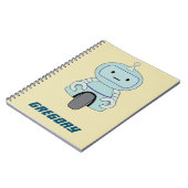 Personalisierte Retro-Roboter-Illustration Notizblock (Linke Seite)
