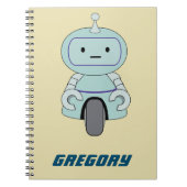 Personalisierte Retro-Roboter-Illustration Notizblock (Vorderseite)