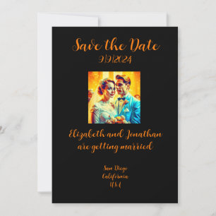 Personalisierte Retro Save the Date Hochzeitskarte