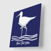 Personalisierte Retro Sea Bird Blue Square Wall Cl Quadratische Wanduhr (Winkel)