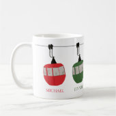 Personalisierte Retro-Skilift Kaffeetasse (Links)
