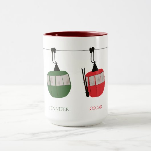 Personalisierte Retro-Skilift Tasse (Zentrum)