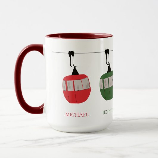 Personalisierte Retro-Skilift Tasse (Links)