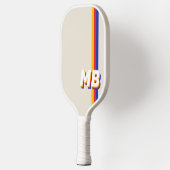 Personalisierte Retro-Streifen Pickleball Schläger (Links)