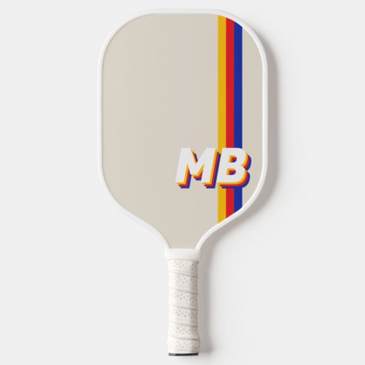 Personalisierte Retro-Streifen Pickleball Schläger (Vorderseite)