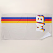 Personalisierte Retro-Streifen Strandtuch (Vorderseite)