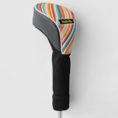 Personalisierte Retro Strip Golf Driver Cover Headcover (angewinkelt)