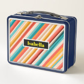 Personalisierte Retro Strip Metal Lunch Box (Vorderseite)