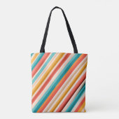 Personalisierte Retro-Stripte Schulterhaut-Tasche Tasche (Rückseite)