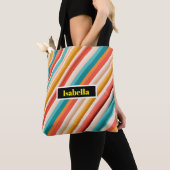 Personalisierte Retro-Stripte Schulterhaut-Tasche Tasche (Von Nahem)