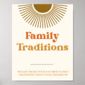 Personalisierte Retro-Sun-Familientraditionen sign Poster (Vorne)