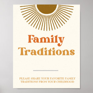 Personalisierte Retro-Sun-Familientraditionen sign Poster
