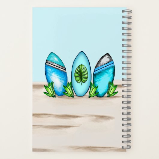 Personalisierte Retro-Surfboards Notizblock (Rückseite)