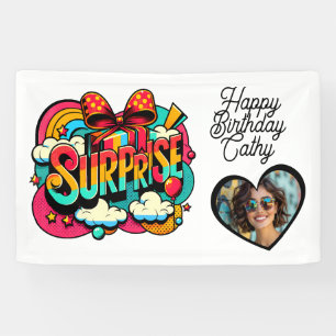 Personalisierte Retro-Überraschung Pop-Art-Party-G Banner