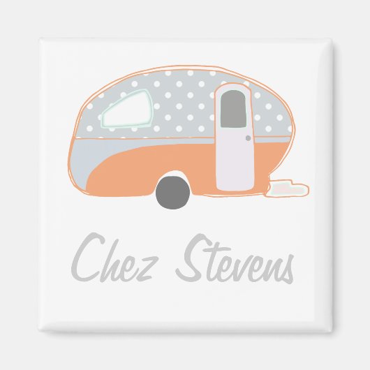 Personalisierte Retro-Vintage Caravan-Designmagnet Magnet (Vorne)