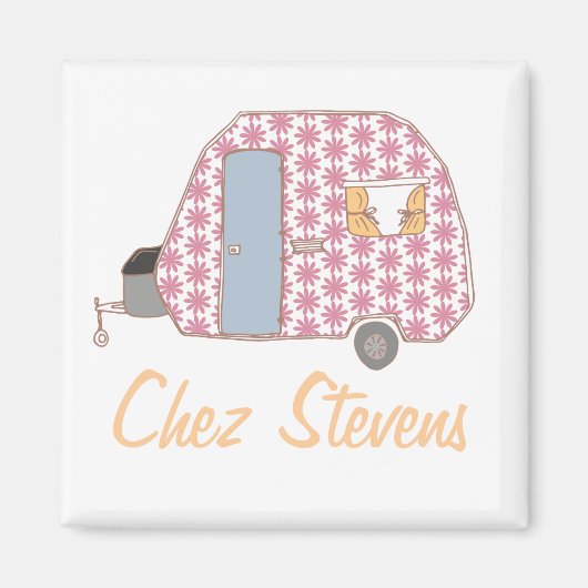 Personalisierte Retro-Vintage Caravan-Designmagnet Magnet (Vorne)