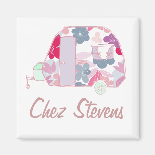 Personalisierte Retro-Vintage Caravan-Designmagnet Magnet (Vorne)