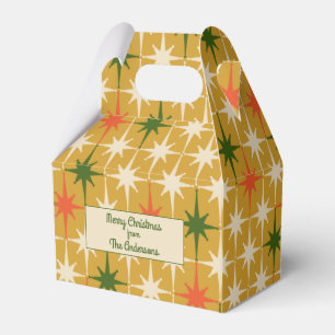 Personalisierte Retro-Vintage-Weihnachtssterne der Geschenkschachtel
