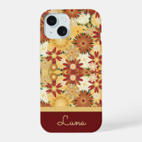 Personalisierte Retro-Warme Blumenmuster-Handyhüll