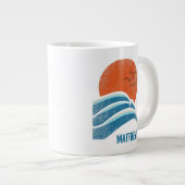 Personalisierte Retro Waves und Sun Beach Jumbo-Tasse (Vorderseite Rechts)