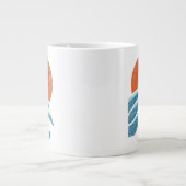 Personalisierte Retro Waves und Sun Beach Jumbo-Tasse (Vorderseite)
