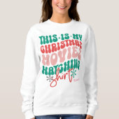 Personalisierte Retro-Weihnachtsfilme schauen Sweatshirt (Vorderseite)