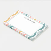 Personalisierte Retro-Wellen Post-it Klebezettel (angewinkelt)