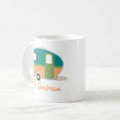 Personalisierte Retro-Wohnwagen-Besitzer-Tassen Kaffeetasse (Vorderseite Links)