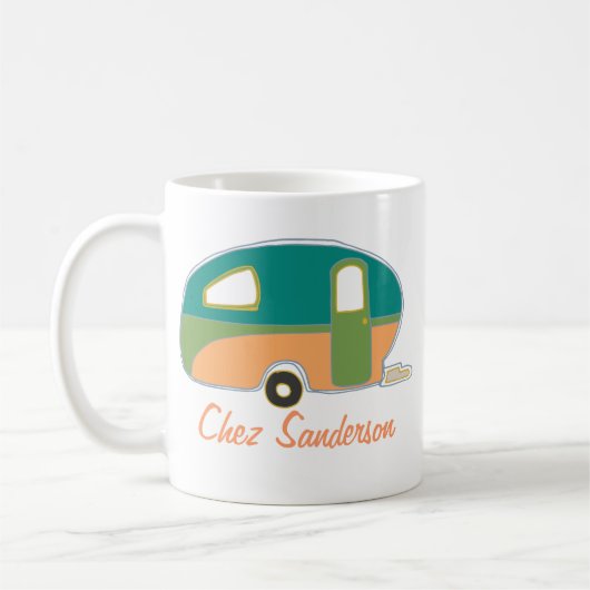 Personalisierte Retro-Wohnwagen-Besitzer-Tassen Kaffeetasse (Links)