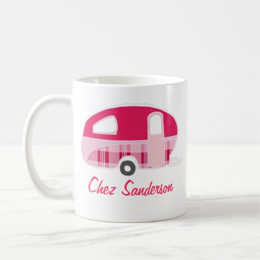 Personalisierte Retro-Wohnwagen-Besitzer-Tassen Kaffeetasse (Links)