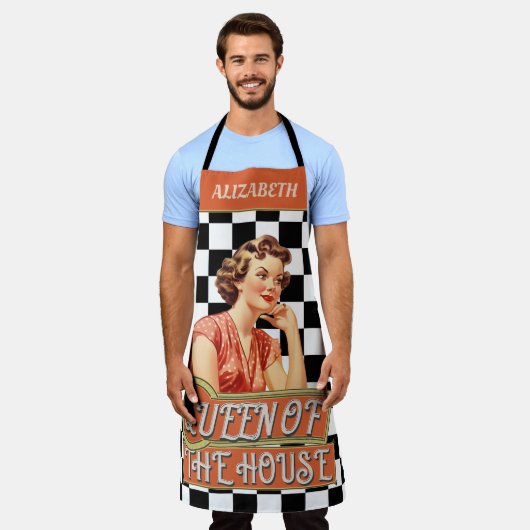 Personalisierte Retrokönigin Schürze (Getragen)