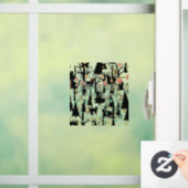 Personalisierte RetroMinimalist BlackCats & Branch Fensteraufkleber (Zuhause)