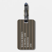 Personalisierte Retropinstreifen Gepäckanhänger (Rückseite vertikal)