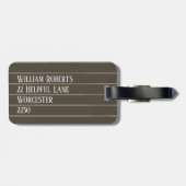 Personalisierte Retropinstreifen Gepäckanhänger (Rückseite horizontal)