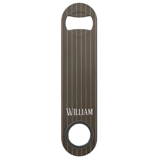 Personalisierte Retropinstreifen Speed Flaschenöffner (Vorderseite)