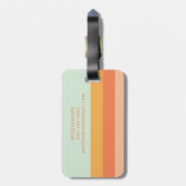 Personalisierte Retrostreifen mit Pfirsichpfirsich Gepäckanhänger (Rückseite vertikal)