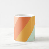 Personalisierte Retrostreifen mit Pfirsichpfirsich Kaffeetasse (Mittel)