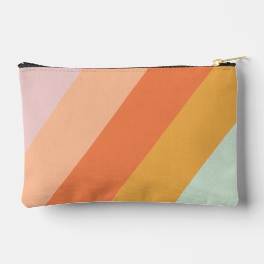 Personalisierte Retrostreifen mit Pfirsichpfirsich Zubehörtasche (Rückseite)