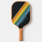 Personalisierte Retrostreifen Pickleball Schläger (Rückseite)