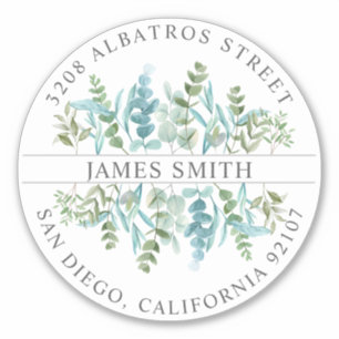 Personalisierte ReturnAddress I Eukalyptus Aufkleber