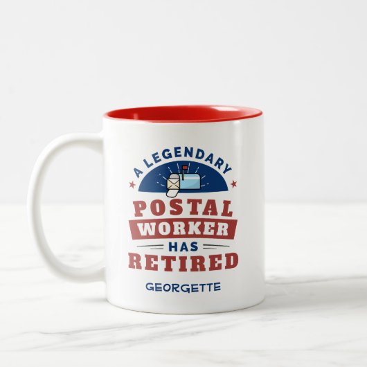 Personalisierte Retusche der Postarbeiter Zweifarbige Tasse (Links)